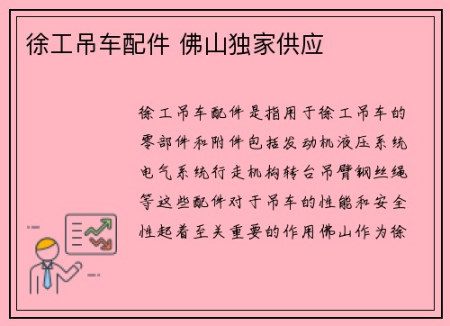 徐工吊车配件 佛山独家供应